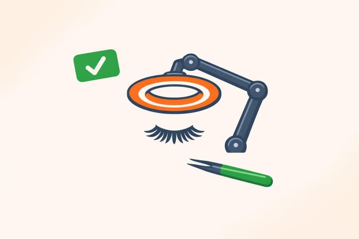 NZ lash artist reviewing client lash records on Mahi Time